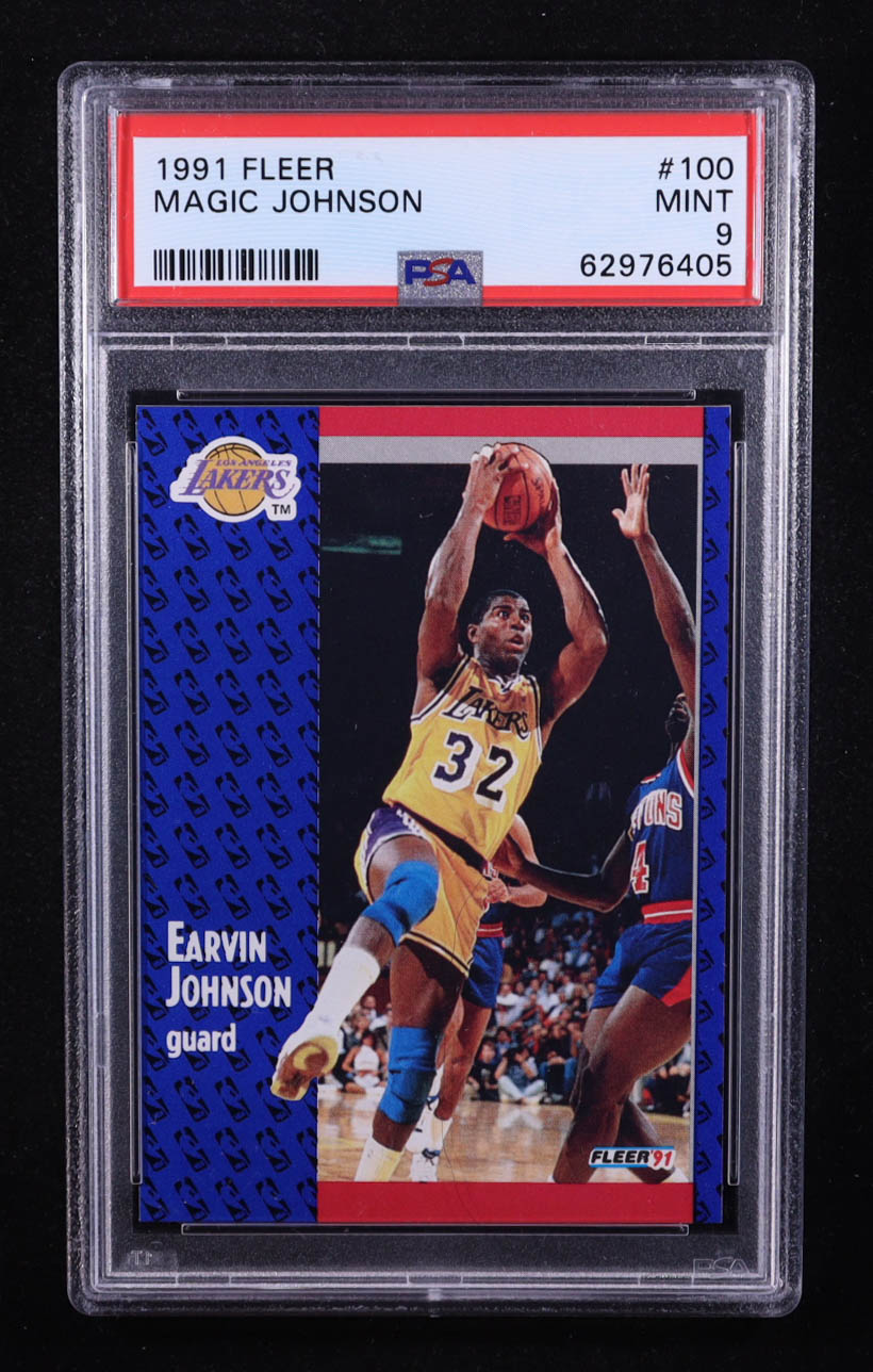 Magic Johnson 1991-92 Fleer #100 (PSA 9) at PristineAuction.com Magic Johnson 1991-92 Fleer #100 (PSA 9) at PristineAuction.com