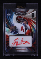 Jalen Milroe 2023 Wild Card American Metallix Autographs Wild Fractal RWB Rainbow Foil #WMFJM #1/1 RC at PristineAuction.com