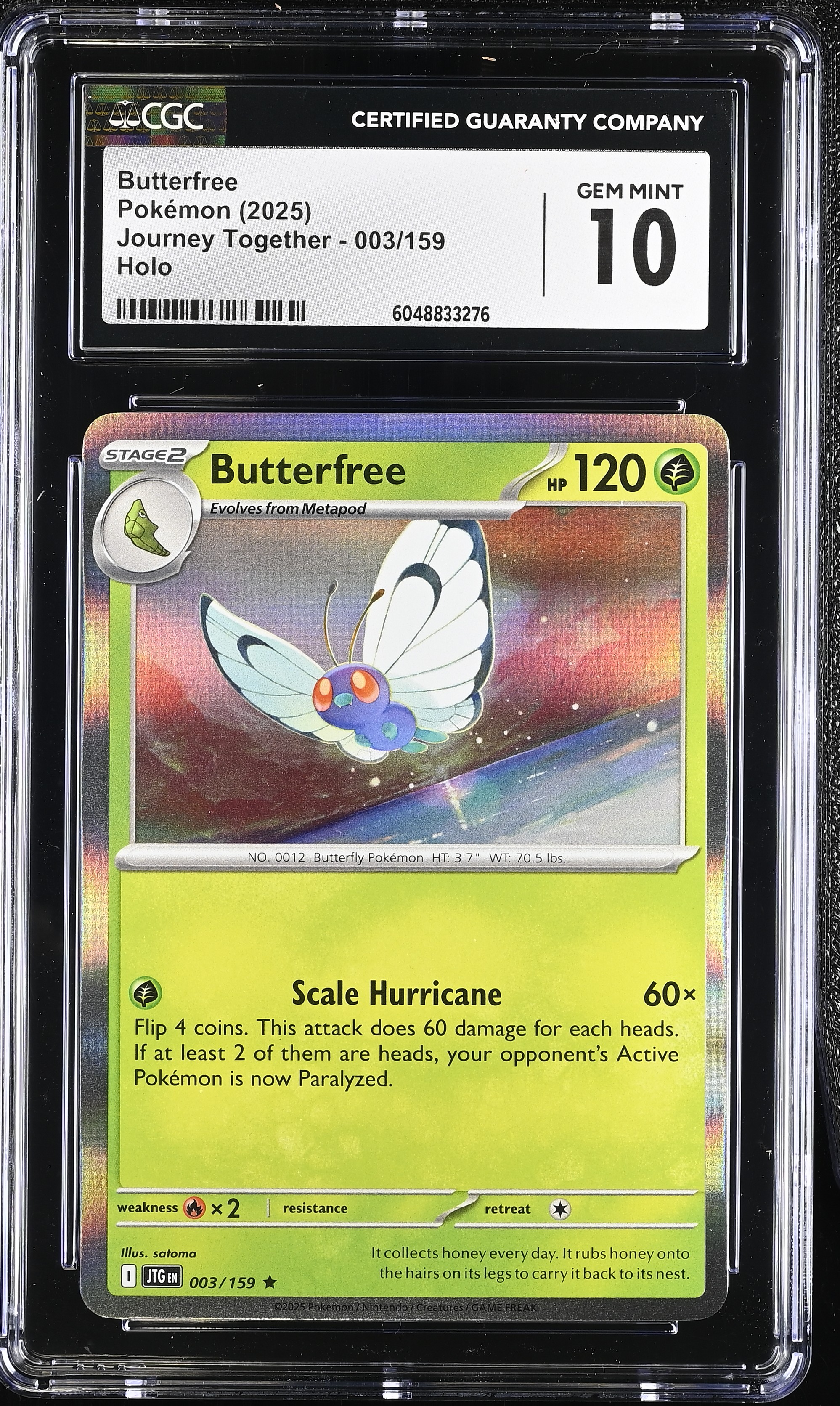 Butterfree 2025 Pokemon Journey Together #003/159 (CGC 10) at PristineAuction.com Butterfree 2025 Pokemon Journey Together #003/159 (CGC 10) at PristineAuction.com