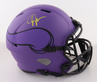 Justin Jefferson Signed Vikings Full-Size Rave Alternate Speed Helmet (Beckett) at PristineAuction.com