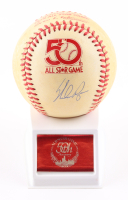 Nolan Ryan Signed 1981 All-Star Game Logo Baseball with Display Case with Vintage Display Stand (PSA) at PristineAuction.com