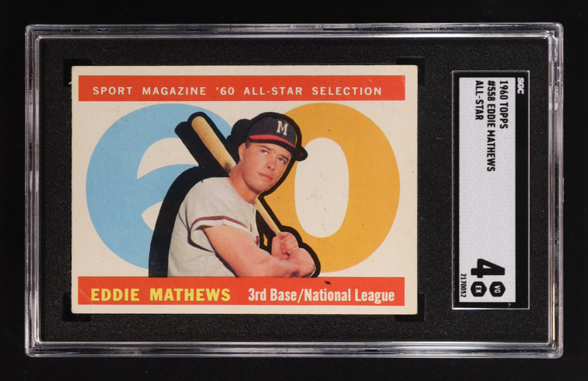 Eddie Mathews 1960 Topps #558 AS (SGC 4) at PristineAuction.com Eddie Mathews 1960 Topps #558 AS (SGC 4) at PristineAuction.com