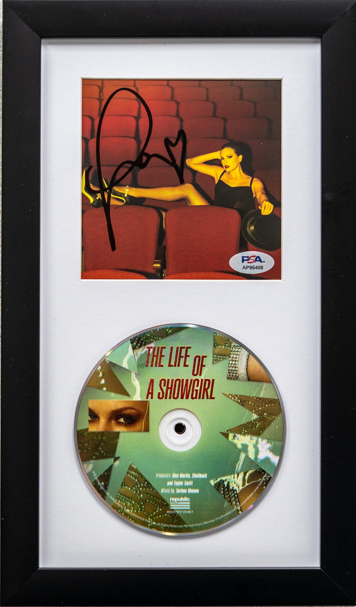 Taylor Swift Signed "The Life of a Showgirl" Custom Framed CD Insert Display (PSA) at PristineAuction.com Taylor Swift Signed "The Life of a Showgirl" Custom Framed CD Insert Display (PSA) at PristineAuction.com
