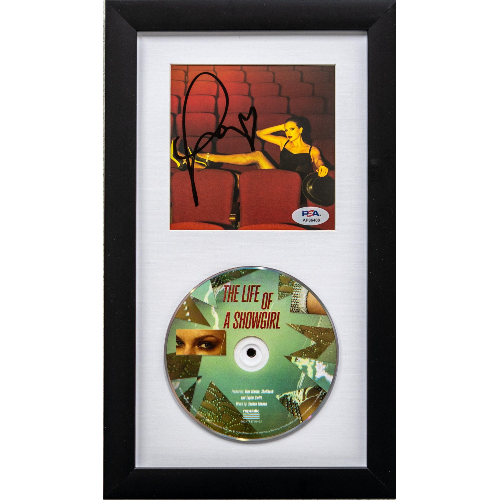 Taylor Swift Signed "The Life of a Showgirl" Custom Framed CD Insert Display (PSA) at PristineAuction.com