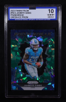Jahmyr Gibbs 2023 Panini Prizm Break Green Ice #PB-5 RC (ISA 10) at PristineAuction.com