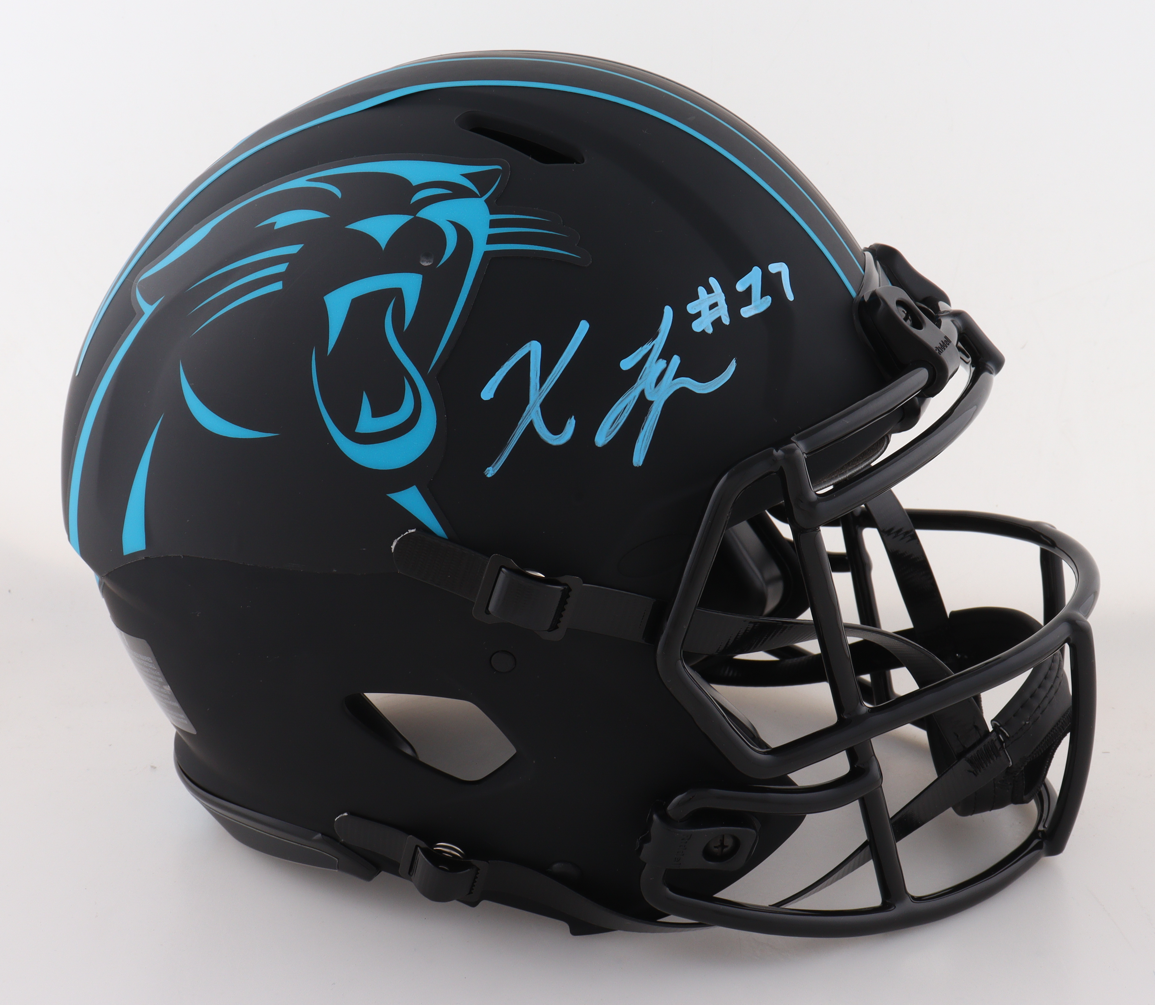 Xavier Legette Signed Panthers Full-Size On-Field Authentic Eclipse Alternate Speed Helmet (Beckett) at PristineAuction.com Xavier Legette Signed Panthers Full-Size On-Field Authentic Eclipse Alternate Speed Helmet (Beckett) at PristineAuction.com