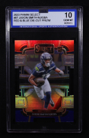 Jaxon Smith Njigba 2023 Panini Select Concourse Red & Blue Die-Cut Prizm #87 RC (ISA 10) at PristineAuction.com