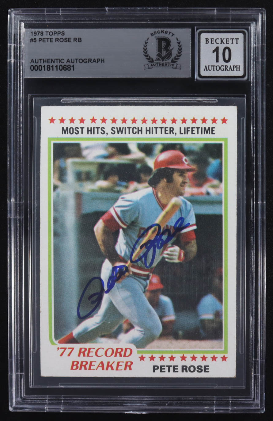 Pete Rose Signed 1978 Topps #5 RB (BGS | Autograph Graded 10) at PristineAuction.com Pete Rose Signed 1978 Topps #5 RB (BGS | Autograph Graded 10) at PristineAuction.com