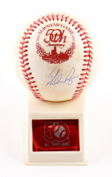 Nolan Ryan Signed 1983 All-Star Game Logo Baseball with Display Case with Vintage Display Stand (PSA) at PristineAuction.com