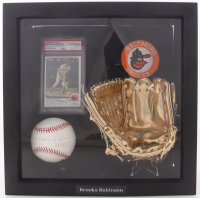 Brooks Robinson Orioles Custom Shadowbox Display with Signed Mini Gold Glove, OML Baseball, and Trading Card Inscribed "HOF 83" & "16x Gold Glove (PSA & JSA) at PristineAuction.com