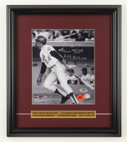 Willie Mays Signed Giants Custom Framed Photo Display Inscribed "660 8-17-79" with Stat Plaque (PSA & Mays) at PristineAuction.com