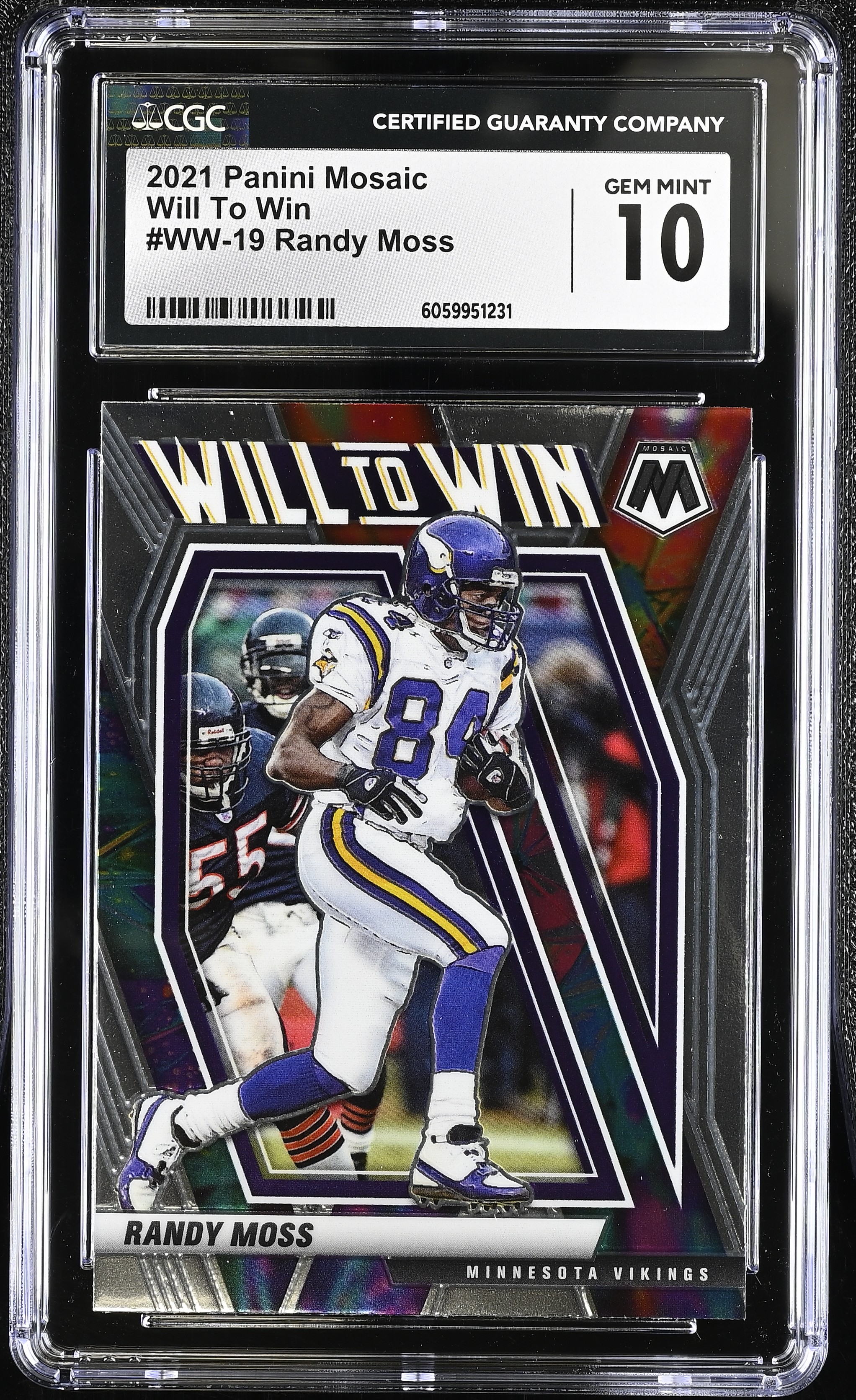 Randy Moss 2021 Panini Mosaic Will To Win #19 (CGC 10) at PristineAuction.com Randy Moss 2021 Panini Mosaic Will To Win #19 (CGC 10) at PristineAuction.com