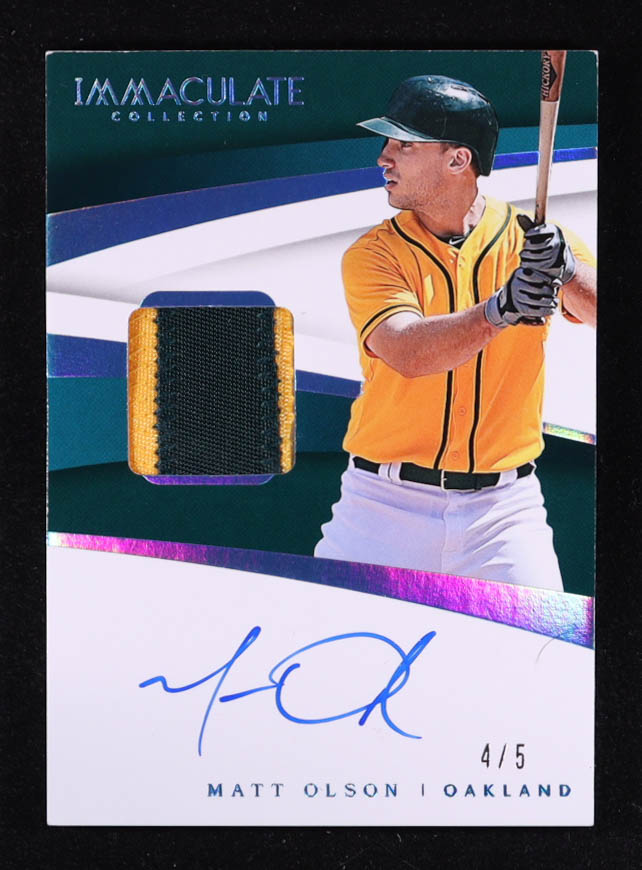 Matt Olson 2018 Immaculate Collection Immaculate Material Signatures Blue #12 #4/5 at PristineAuction.com Matt Olson 2018 Immaculate Collection Immaculate Material Signatures Blue #12 #4/5 at PristineAuction.com