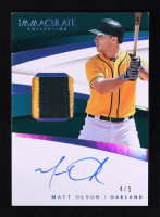 Matt Olson 2018 Immaculate Collection Immaculate Material Signatures Blue #12 #4/5 at PristineAuction.com
