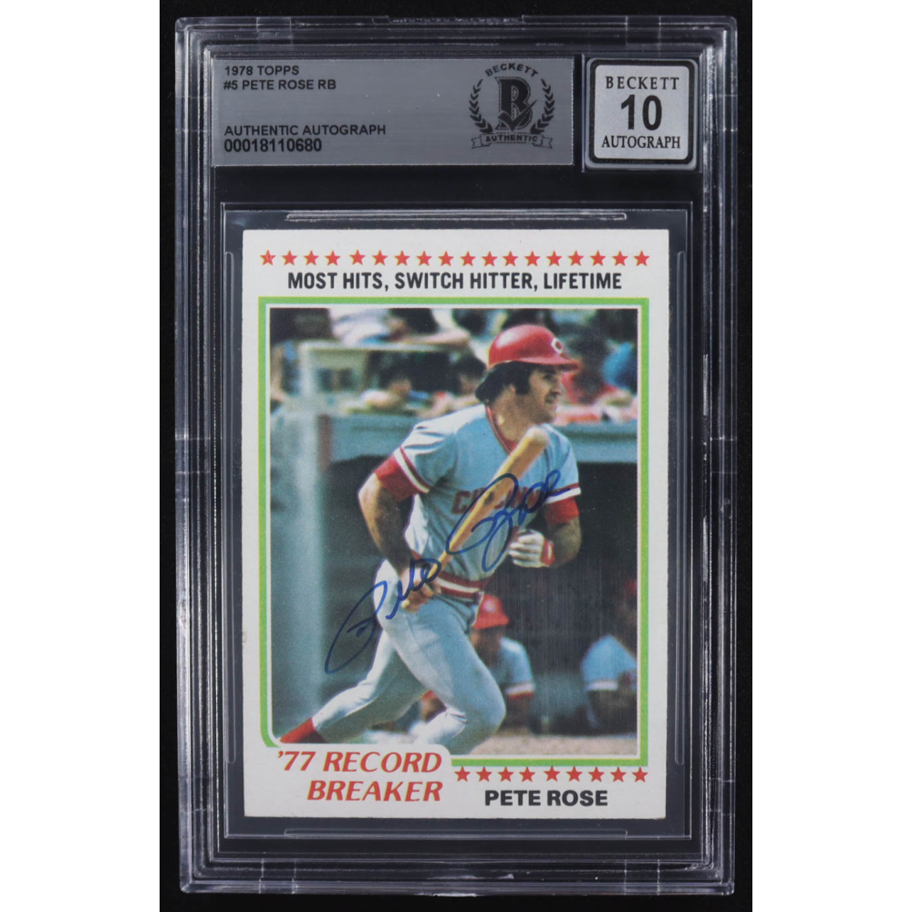 Pete Rose Signed 1978 Topps #5 RB (BGS | Autograph Graded 10) at PristineAuction.com