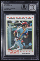 Pete Rose Signed 1978 Topps #5 RB (BGS | Autograph Graded 10) at PristineAuction.com