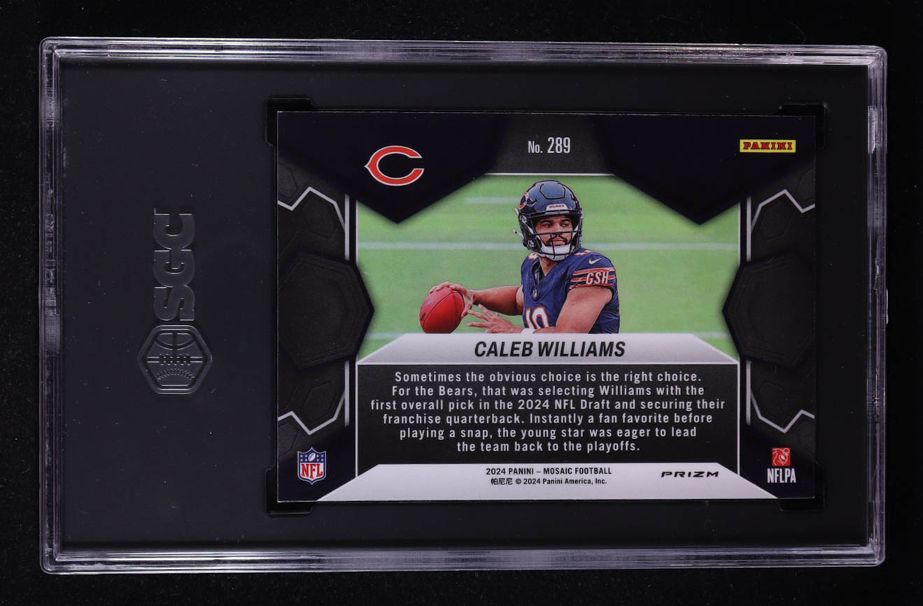 Caleb Williams 2024 Panini Mosaic Mosaic Camo Pink #289 DEB RC (SGC 9.5) at PristineAuction.com Caleb Williams 2024 Panini Mosaic Mosaic Camo Pink #289 DEB RC (SGC 9.5) at PristineAuction.com