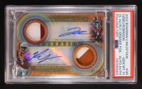Jahmyr Gibbs / Bijan Robinson 2022 Bowman U Inception Dual Relic Dual Orange Foil Autographs #DADR-GR RC #03/25 (PSA 10) at PristineAuction.com