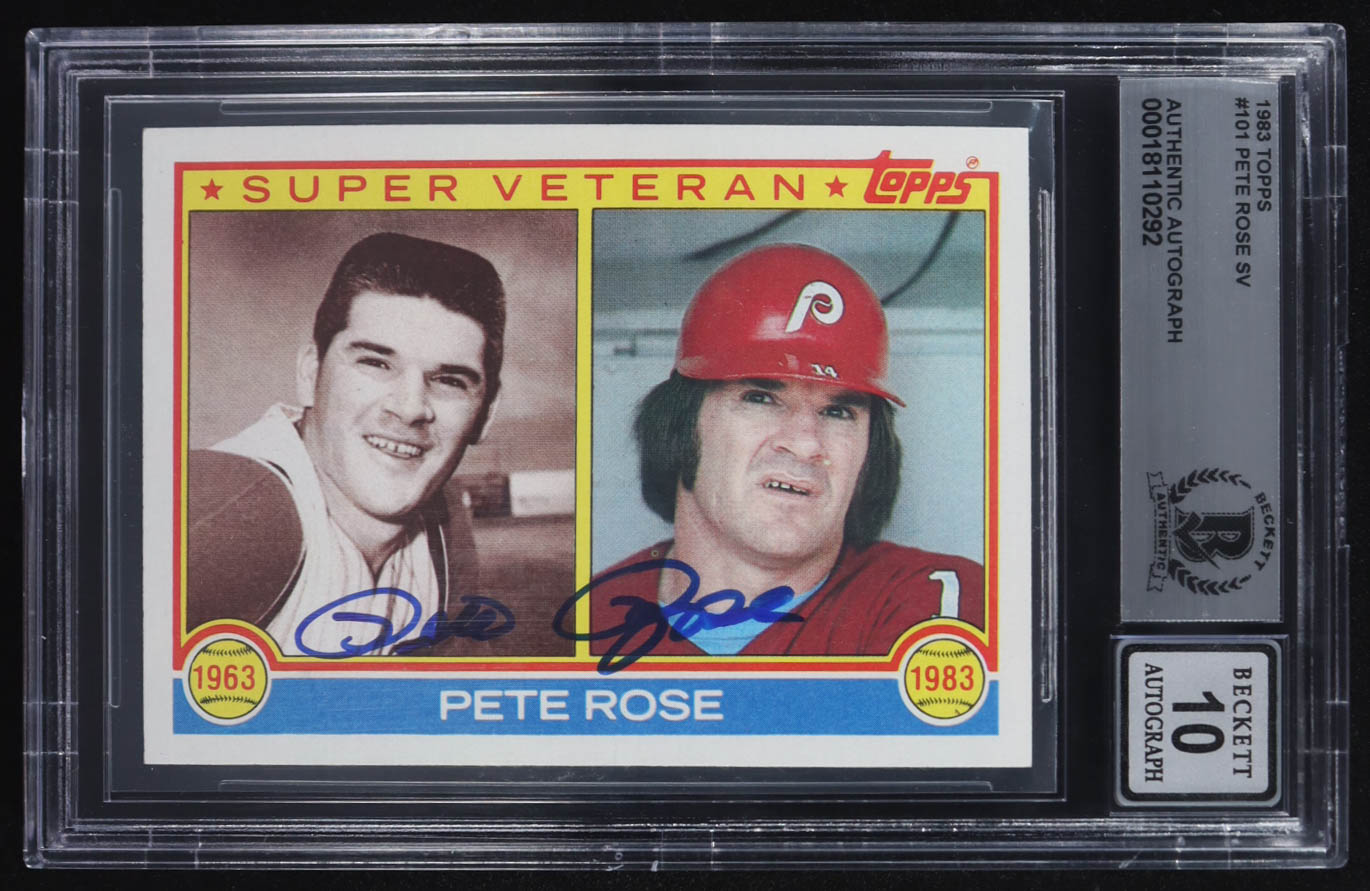 Pete Rose Signed 1983 Topps #101 SV (BGS | Autograph Graded 10) at PristineAuction.com Pete Rose Signed 1983 Topps #101 SV (BGS | Autograph Graded 10) at PristineAuction.com