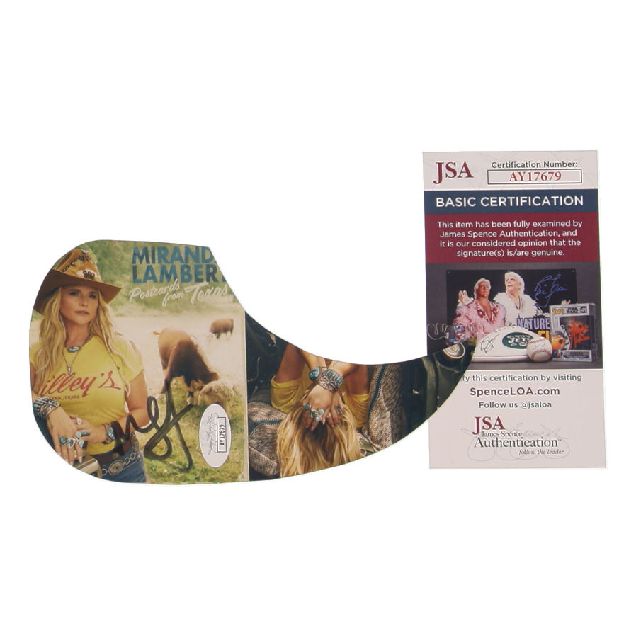 Miranda Lambert Signed "Postcards from Texas" Custom Insert Pickguard (JSA) at PristineAuction.com Miranda Lambert Signed "Postcards from Texas" Custom Insert Pickguard (JSA) at PristineAuction.com