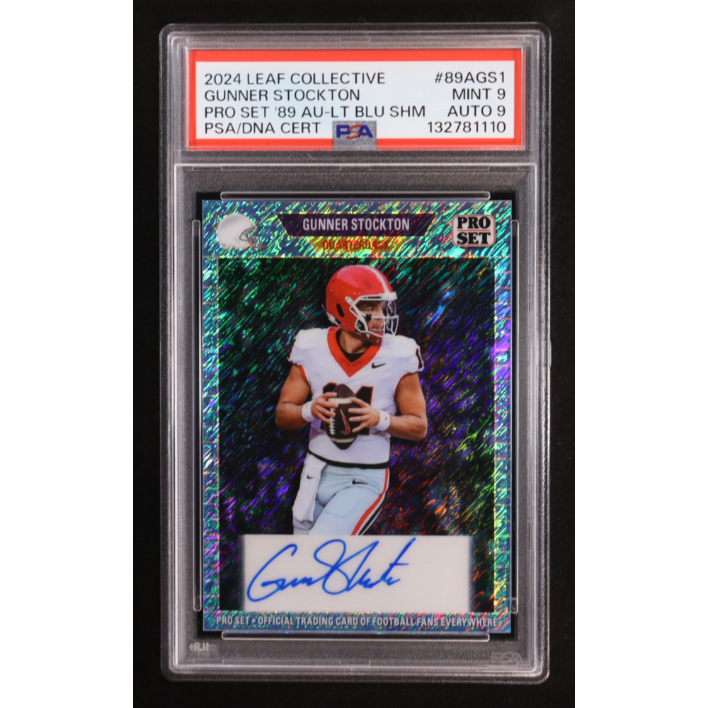 Gunner Stockton 2024 Leaf Collective Pro Set '89 Light Blue Shimmer Auto #89A-GS1 RC #05/20 (PSA 9 | Autograph Graded PSA 9) at PristineAuction.com