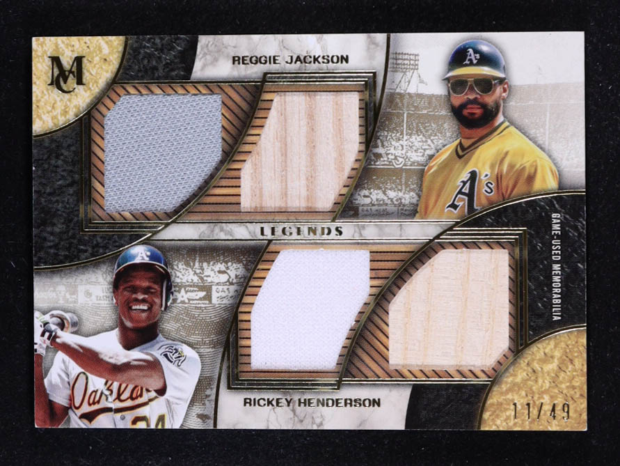 Rickey Henderson / Reggie Jackson 2025 Topps Museum Collection Primary Pieces Legends Dual Player Quad Relics Copper #DPQRLJH #11/49 at PristineAuction.com Rickey Henderson / Reggie Jackson 2025 Topps Museum Collection Primary Pieces Legends Dual Player Quad Relics Copper #DPQRLJH #11/49 at PristineAuction.com
