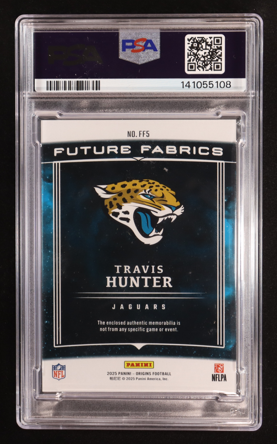 Travis Hunter 2025 Panini Origins Future Fabrics Turquoise Auto #89A-GS1 RC #34/99 (PSA 8) at PristineAuction.com Travis Hunter 2025 Panini Origins Future Fabrics Turquoise Auto #89A-GS1 RC #34/99 (PSA 8) at PristineAuction.com