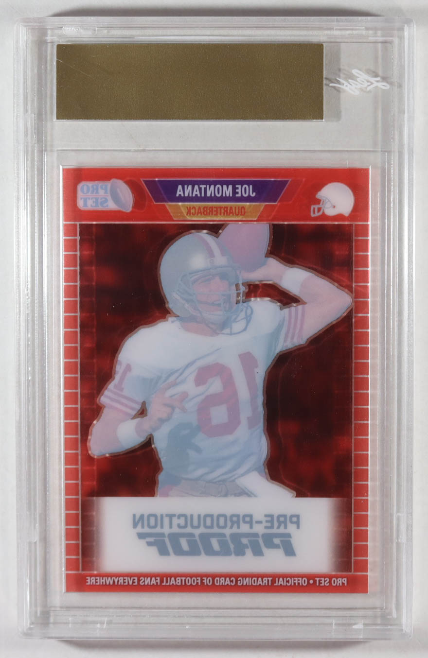 Joe Montana 2024 Leaf Joe Montana Legacy 1989 Pro Set Pre-Production Proof Clear Red #NNO #1/1 (Leaf) at PristineAuction.com Joe Montana 2024 Leaf Joe Montana Legacy 1989 Pro Set Pre-Production Proof Clear Red #NNO #1/1 (Leaf) at PristineAuction.com