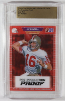 Joe Montana 2024 Leaf Joe Montana Legacy 1989 Pro Set Pre-Production Proof Clear Red #NNO #1/1 (Leaf) at PristineAuction.com
