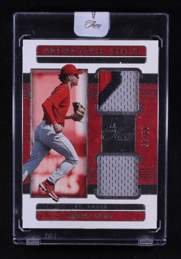 Masyn Winn 2023 Panini Three and Two Prospect Dual Jerseys #12 #09/35 RC at PristineAuction.com Masyn Winn 2023 Panini Three and Two Prospect Dual Jerseys #12 #09/35 RC at PristineAuction.com