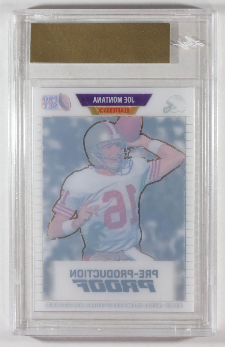 Joe Montana 2024 Leaf Joe Montana Legacy 1989 Pro Set Pre-Production Proof Clear White #NNO #1/1 (Leaf) at PristineAuction.com Joe Montana 2024 Leaf Joe Montana Legacy 1989 Pro Set Pre-Production Proof Clear White #NNO #1/1 (Leaf) at PristineAuction.com