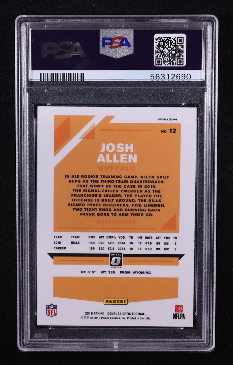 Josh Allen 2019 Donruss Optic Holo #12 (PSA 10) at PristineAuction.com Josh Allen 2019 Donruss Optic Holo #12 (PSA 10) at PristineAuction.com