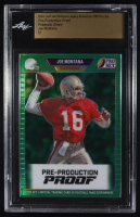 Joe Montana 2024 Leaf Joe Montana Legacy 1989 Pro Set Pre-Production Proof Prismatic Green #NNO #1/1 (Leaf) at PristineAuction.com