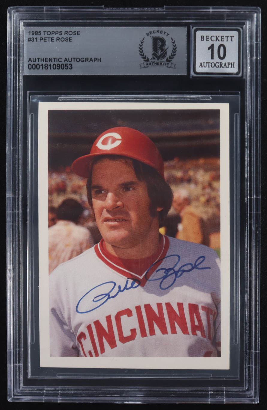 Pete Rose Signed 1985 Topps Rose #31 (Might not make it) (BGS | Autograph Graded 10) at PristineAuction.com Pete Rose Signed 1985 Topps Rose #31 (Might not make it) (BGS | Autograph Graded 10) at PristineAuction.com