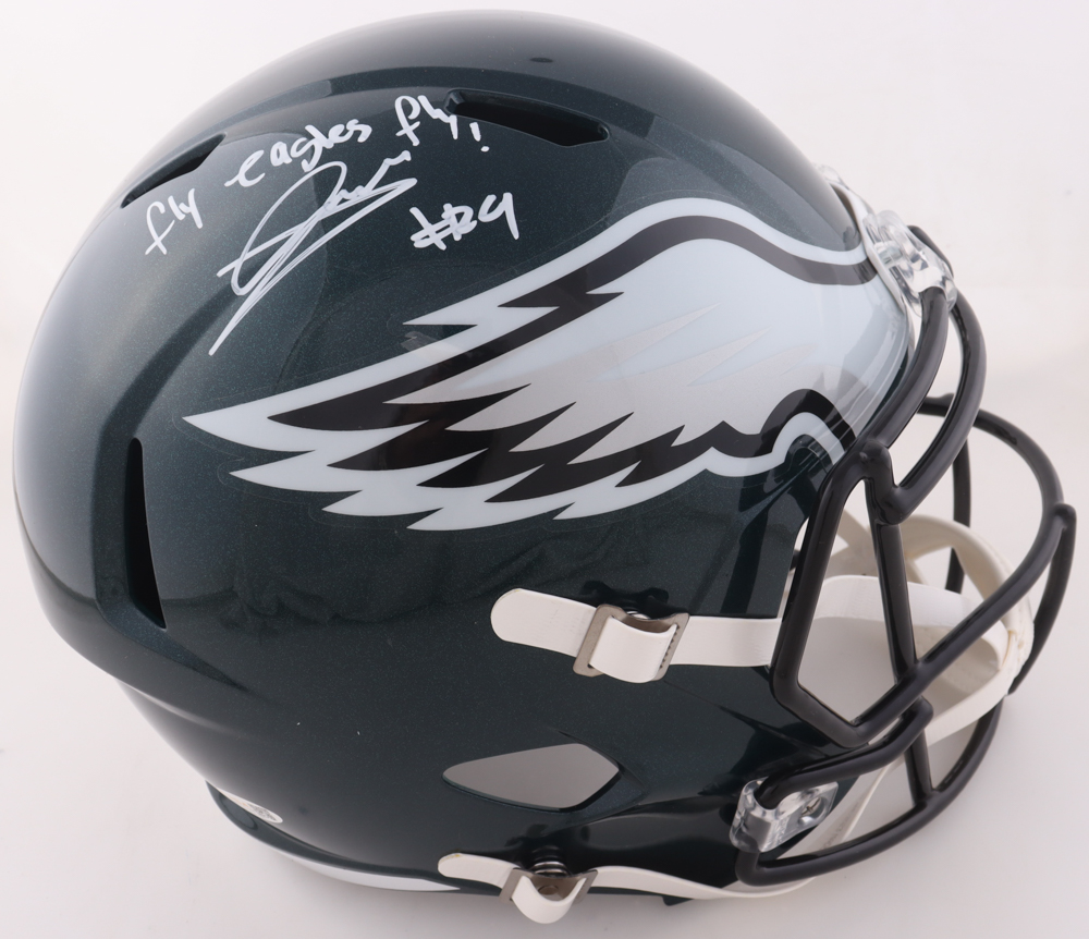 Andrew Mukuba Signed Eagles Full-Size Speed Helmet Inscribed "Fly Eagles Fly!" (JSA) at PristineAuction.com Andrew Mukuba Signed Eagles Full-Size Speed Helmet Inscribed "Fly Eagles Fly!" (JSA) at PristineAuction.com
