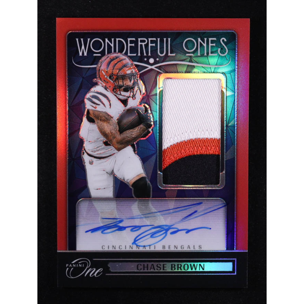 Chase Brown 2024 Panini One Wonderful Ones Autographs Red #373 RC #43/60 at PristineAuction.com