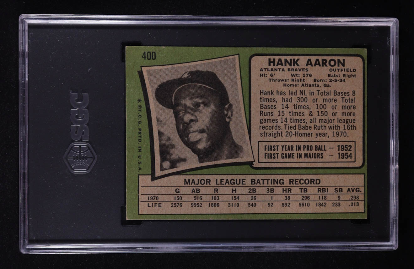 Hank Aaron 1971 Topps #400 (SGC 4) at PristineAuction.com Hank Aaron 1971 Topps #400 (SGC 4) at PristineAuction.com