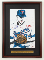Nolan Ryan Signed Rangers Custom Framed Art Print Display (PSA) at PristineAuction.com