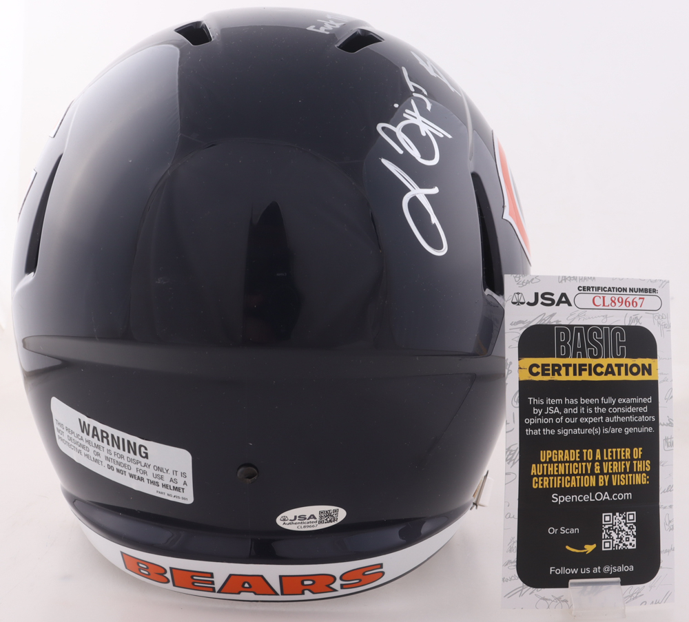 Brian Urlacher & Lance Briggs Signed Bears Full-Size Speed Helmet Inscribed "F*** the Pack" & "HOF 18" (JSA) at PristineAuction.com Brian Urlacher & Lance Briggs Signed Bears Full-Size Speed Helmet Inscribed "F*** the Pack" & "HOF 18" (JSA) at PristineAuction.com
