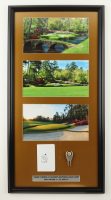"Amen Corner" Augusta National Custom Framed Photo Display with Masters Tournament Scorecard & Divot Repair Tool at PristineAuction.com