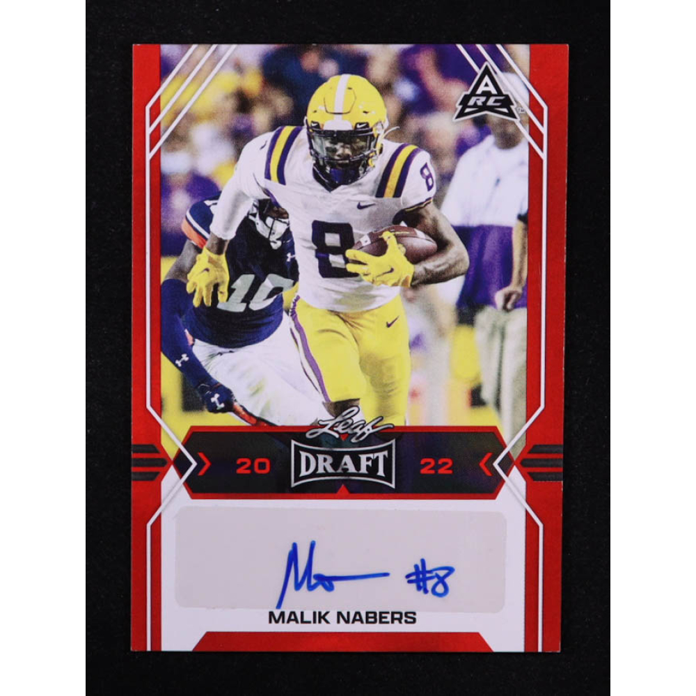 Malik Nabers 2022 Leaf Draft Red Auto #BA-MN1 RC at PristineAuction.com