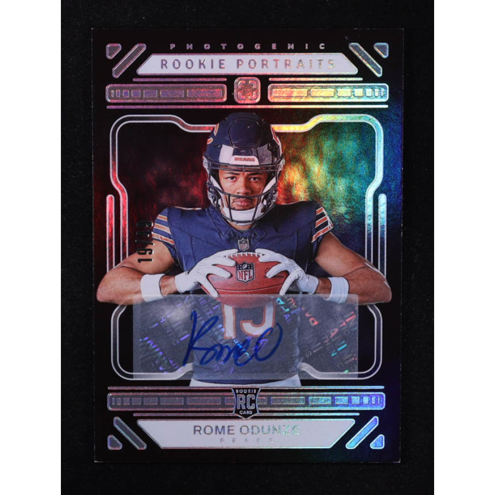 Rome Odunze 2024 Panini Photogenic Rookie Portraits Auto #157 RC #19/49 at PristineAuction.com