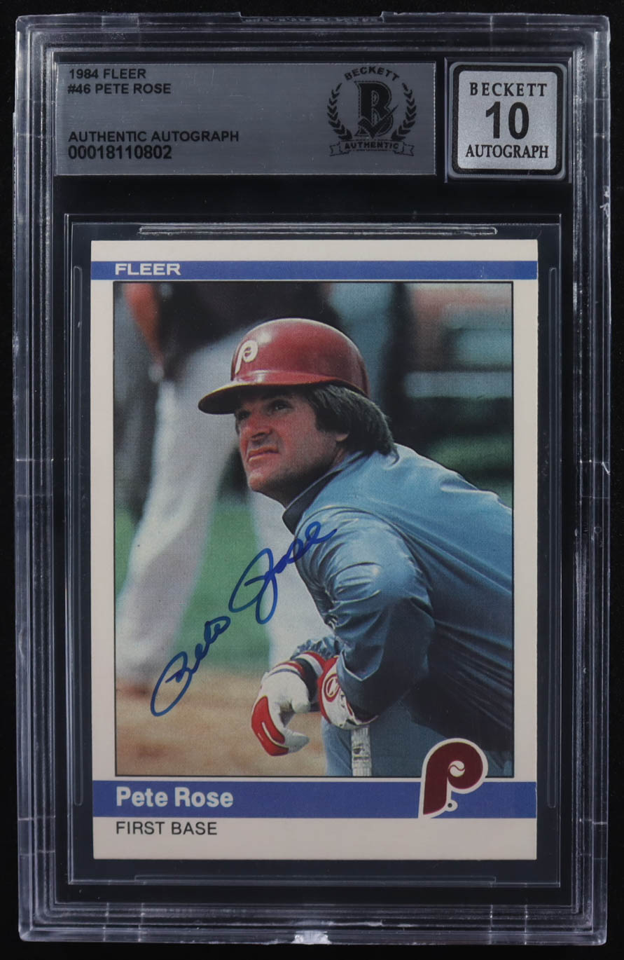 Pete Rose Signed 1984 Fleer #46 (BGS | Autograph Graded 10) at PristineAuction.com Pete Rose Signed 1984 Fleer #46 (BGS | Autograph Graded 10) at PristineAuction.com
