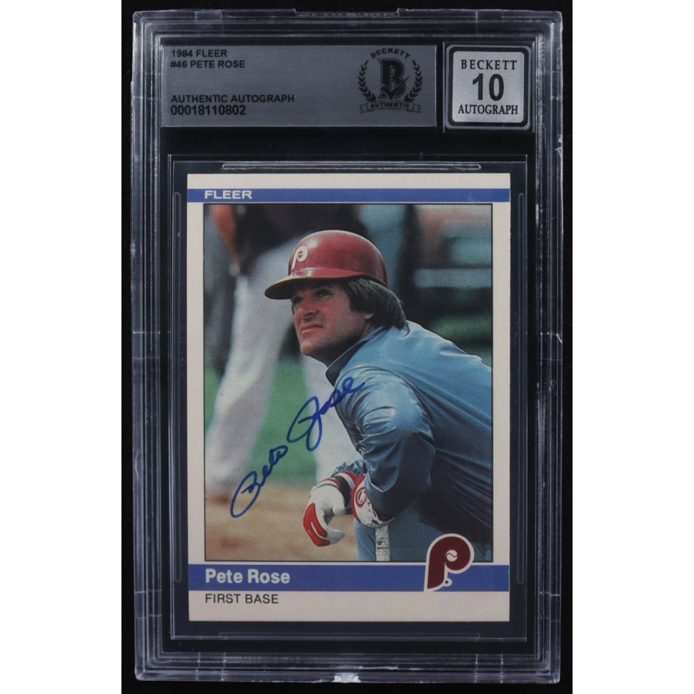 Pete Rose Signed 1984 Fleer #46 (BGS | Autograph Graded 10) at PristineAuction.com