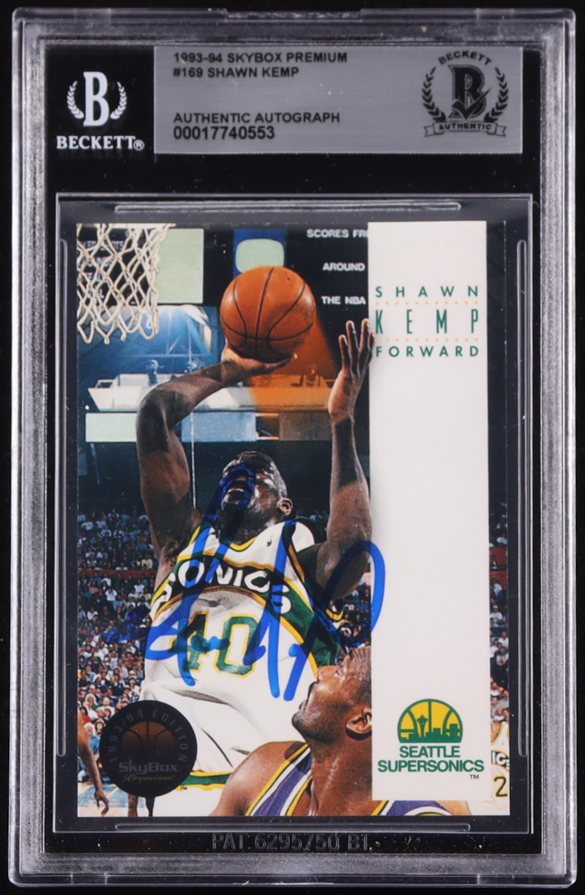 Shawn Kemp Signed 1993-94 SkyBox Premium #169 (BGS) at PristineAuction.com Shawn Kemp Signed 1993-94 SkyBox Premium #169 (BGS) at PristineAuction.com
