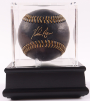 Nolan Ryan Signed OML Black Leather Baseball with Display Case (PSA) at PristineAuction.com