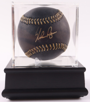 Nolan Ryan Signed OML Black Leather Baseball with Display Case (PSA) at PristineAuction.com