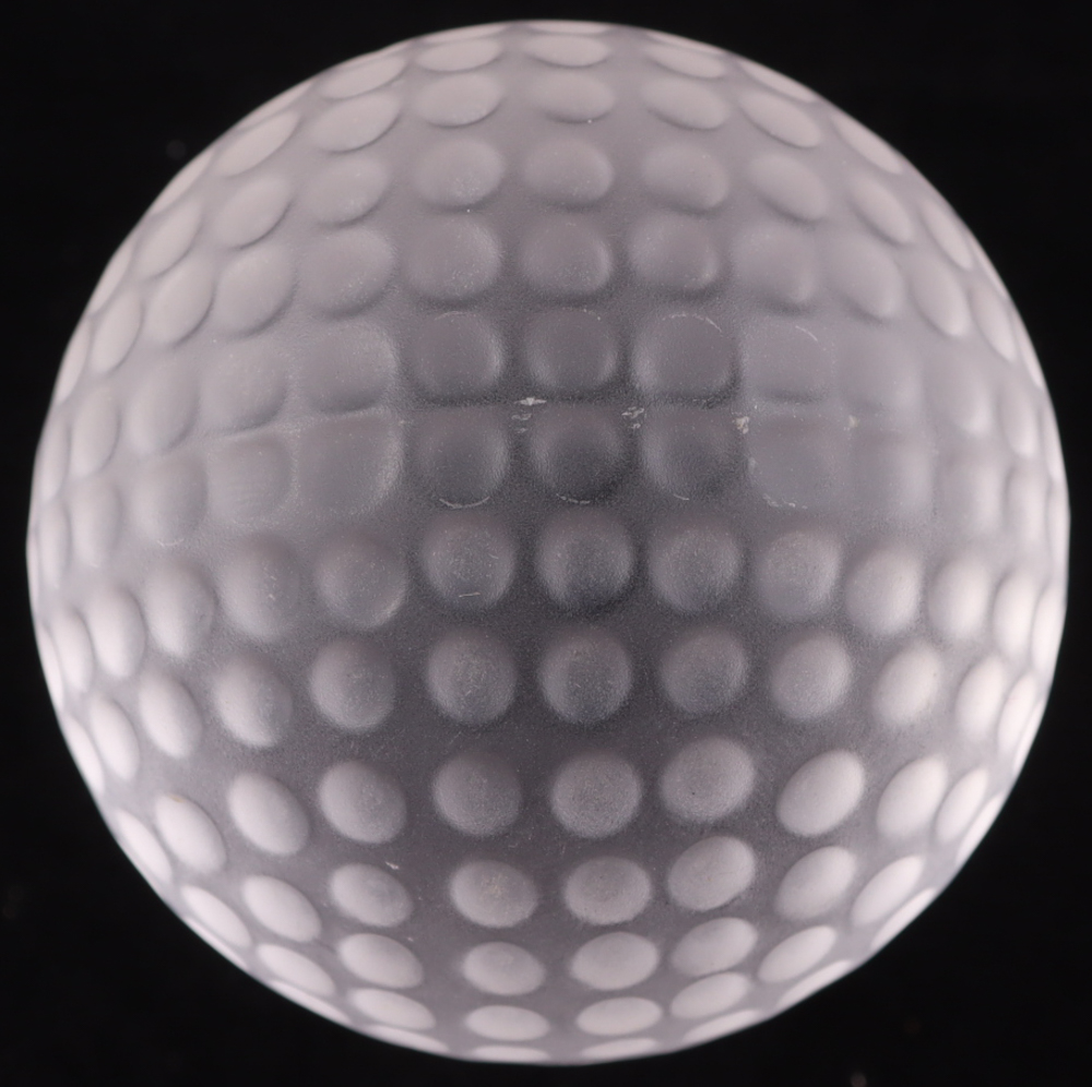 Tiffany & Co. Lead Crystal Golf Ball With Wood & Glass Display Case at PristineAuction.com Tiffany & Co. Lead Crystal Golf Ball With Wood & Glass Display Case at PristineAuction.com