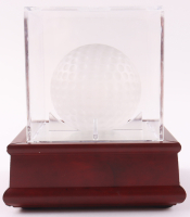 Tiffany & Co. Lead Crystal Golf Ball With Wood & Glass Display Case at PristineAuction.com