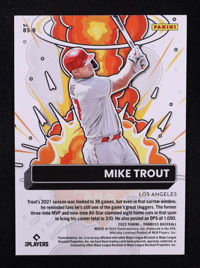 Mike Trout 2022 Donruss Bomb Squad Rapture #8 at PristineAuction.com Mike Trout 2022 Donruss Bomb Squad Rapture #8 at PristineAuction.com